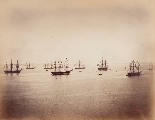 Gustave Le Gray, flotte franc-anglaise en rade de Cherbourg 4-8 aout 1858